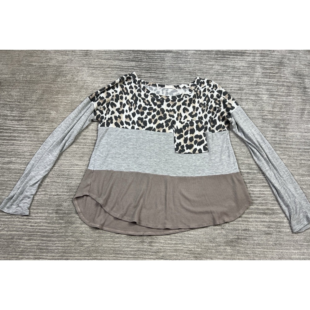 Hopely Top Womens Medium‎ Multicolor Long Sleeve Pocket Made in USA